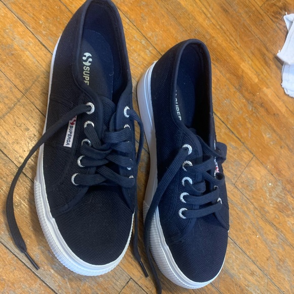Navy Superga 1.5 inch Platform - Picture 4 of 5